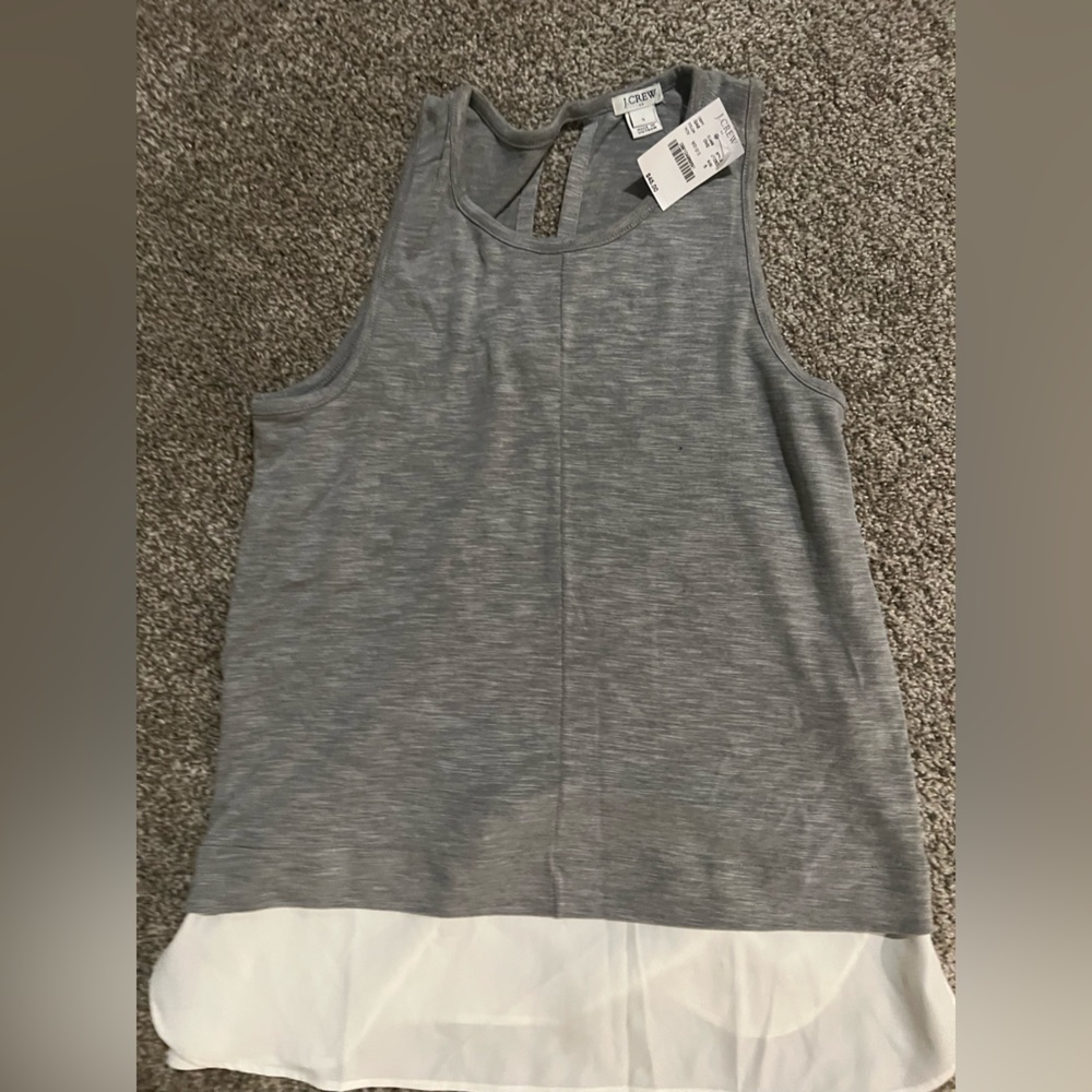 XS, new with tags J Crew gray with bottom layer white tank top